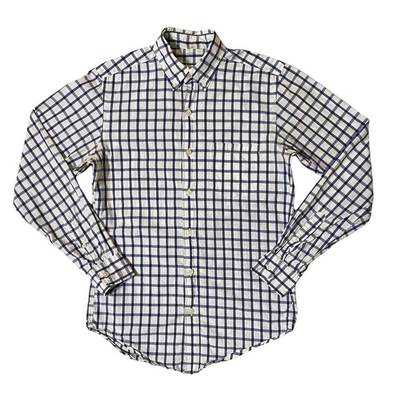 J Crew Light Weight Cotton Checkered Button Down Shirt - Picture 1 of 6